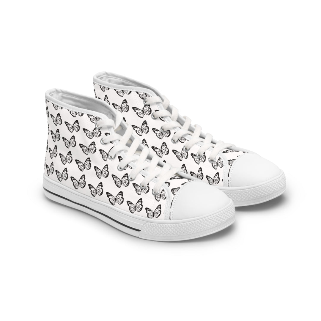 Butterfly Print High Top Sneakers for Women - Stylish and Trendy Footwear