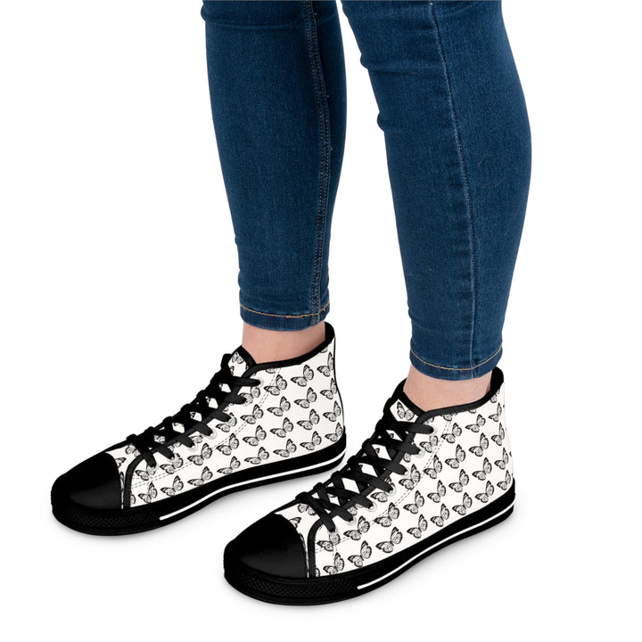 Butterfly Print High Top Sneakers for Women - Stylish and Trendy Footwear