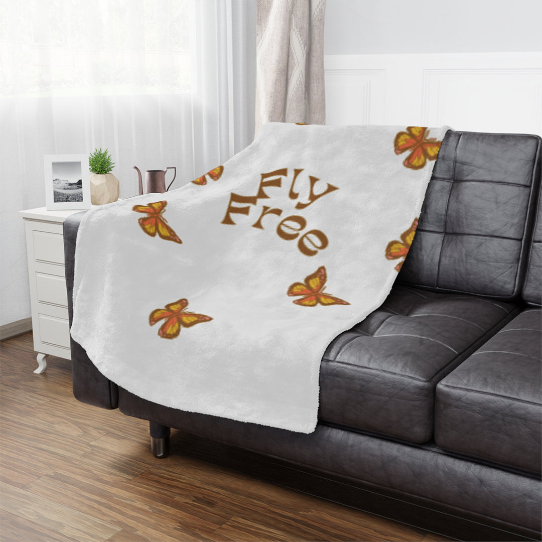 Fly Free Minky Blanket with Butterfly Design - Cozy Throw for Home Decor