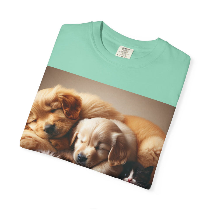 Cute Pets Snuggle Unisex Garment-Dyed T-shirt