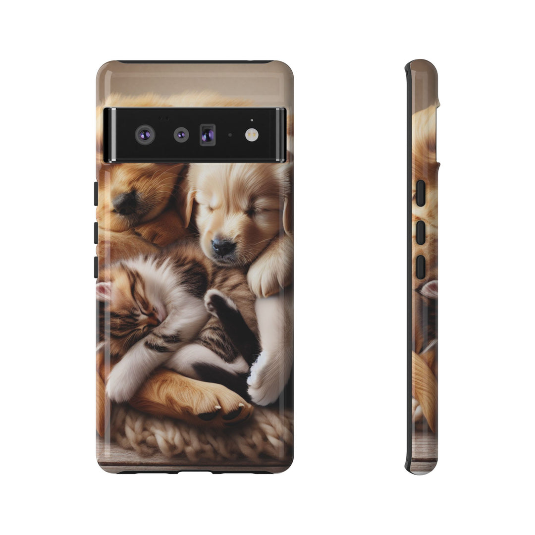 Cute Pets Phone Case - Adorable Puppy and Kitten Design, Animal Lover Gift