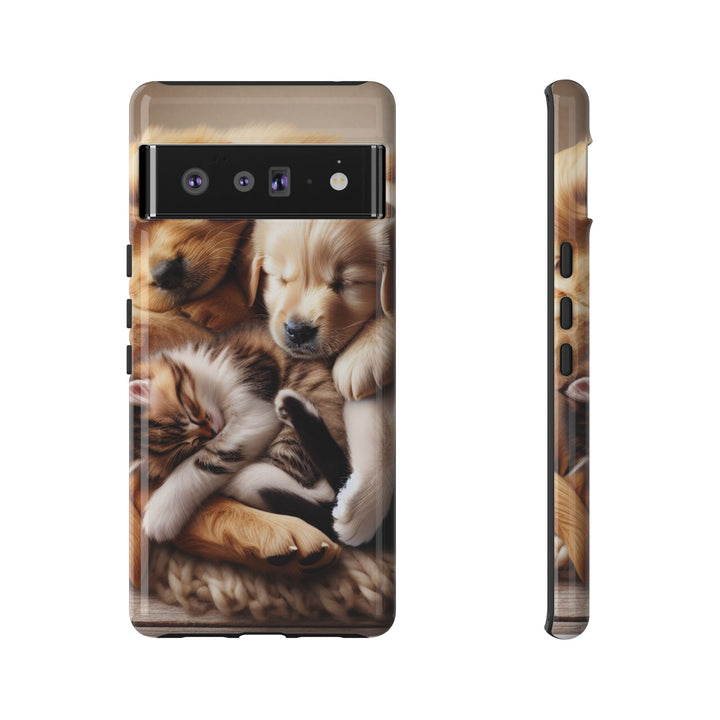 Cute Pets Phone Case - Adorable Puppy and Kitten Design, Animal Lover Gift