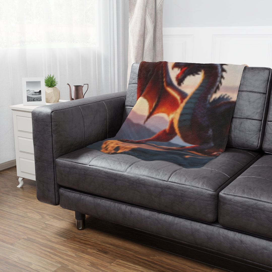 Cozy Dragon Minky Blanket - Fantasy Blanket for Kids and Adults, Perfect for Home Decor and Gift