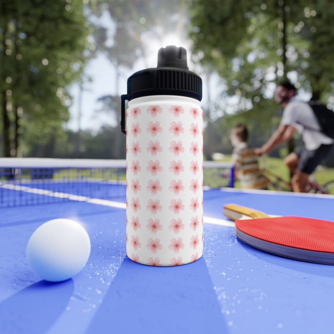 Chic Floral Stainless Steel Water Bottle with Sports Lid