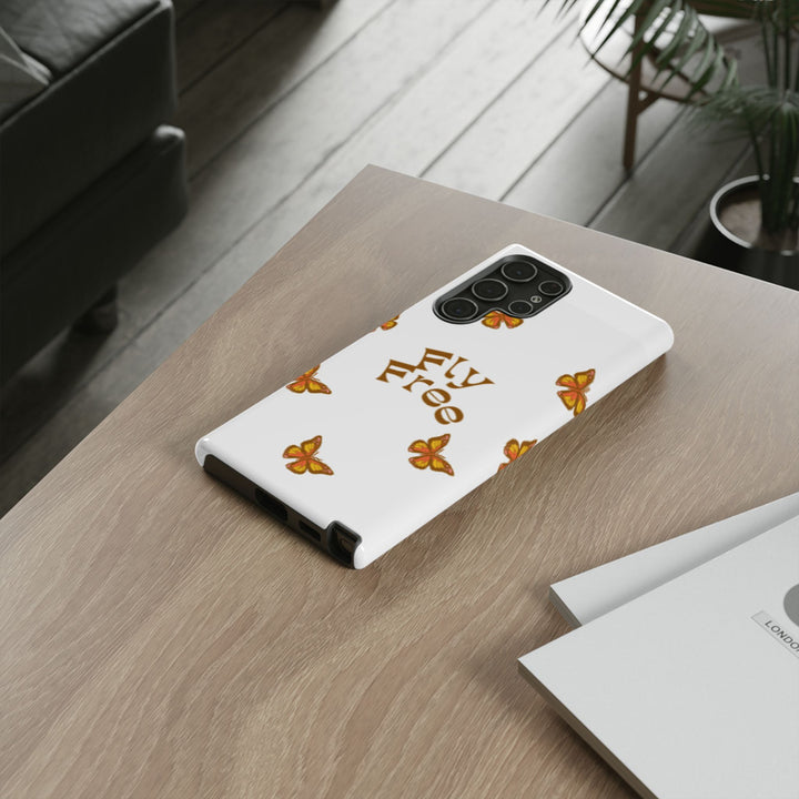 Stylish Phone Case | 'Fly Free' Butterfly Design | Unique Tough Cases