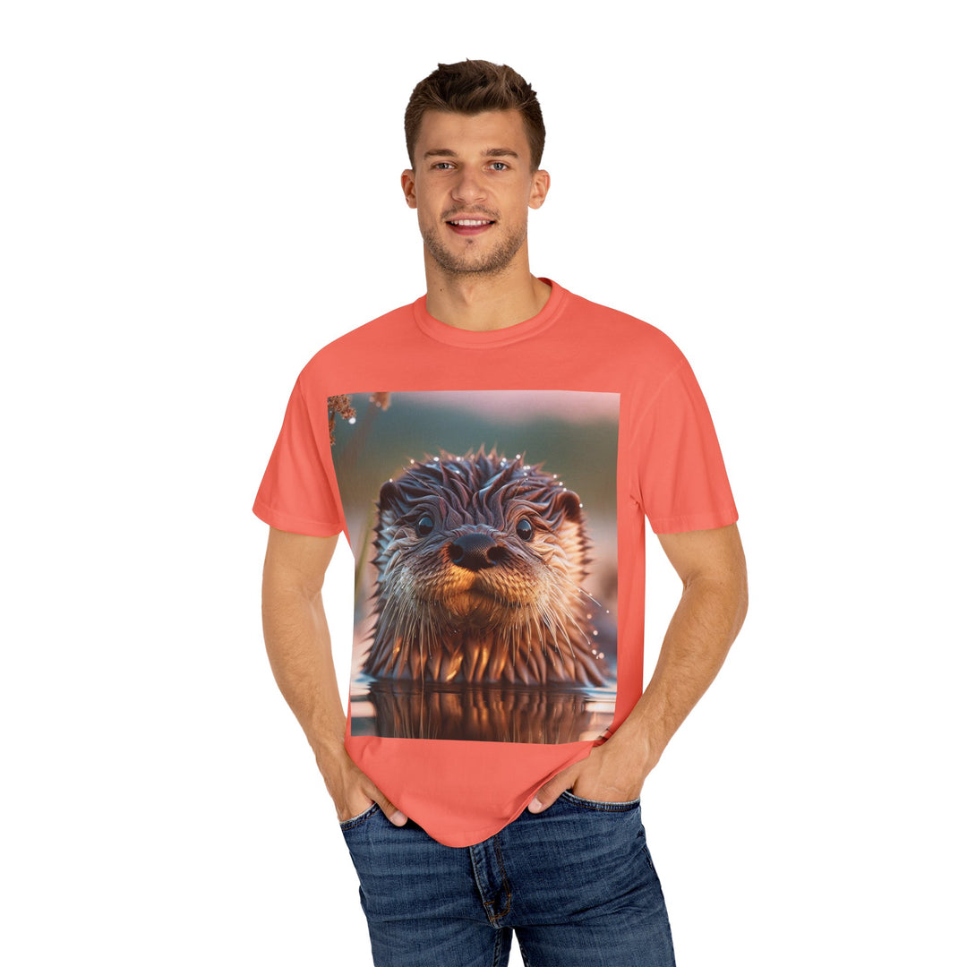 Whimsical Otter Unisex Garment-Dyed T-Shirt - Perfect for Nature Lovers