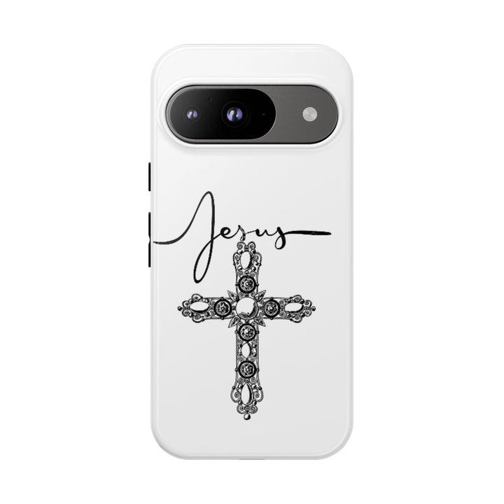 Stylish Tough Case with Jesus Design - Faith-Inspired Phone Cover, Christian Gift, Custom Phone Accessory, Unique Cell Phone Case