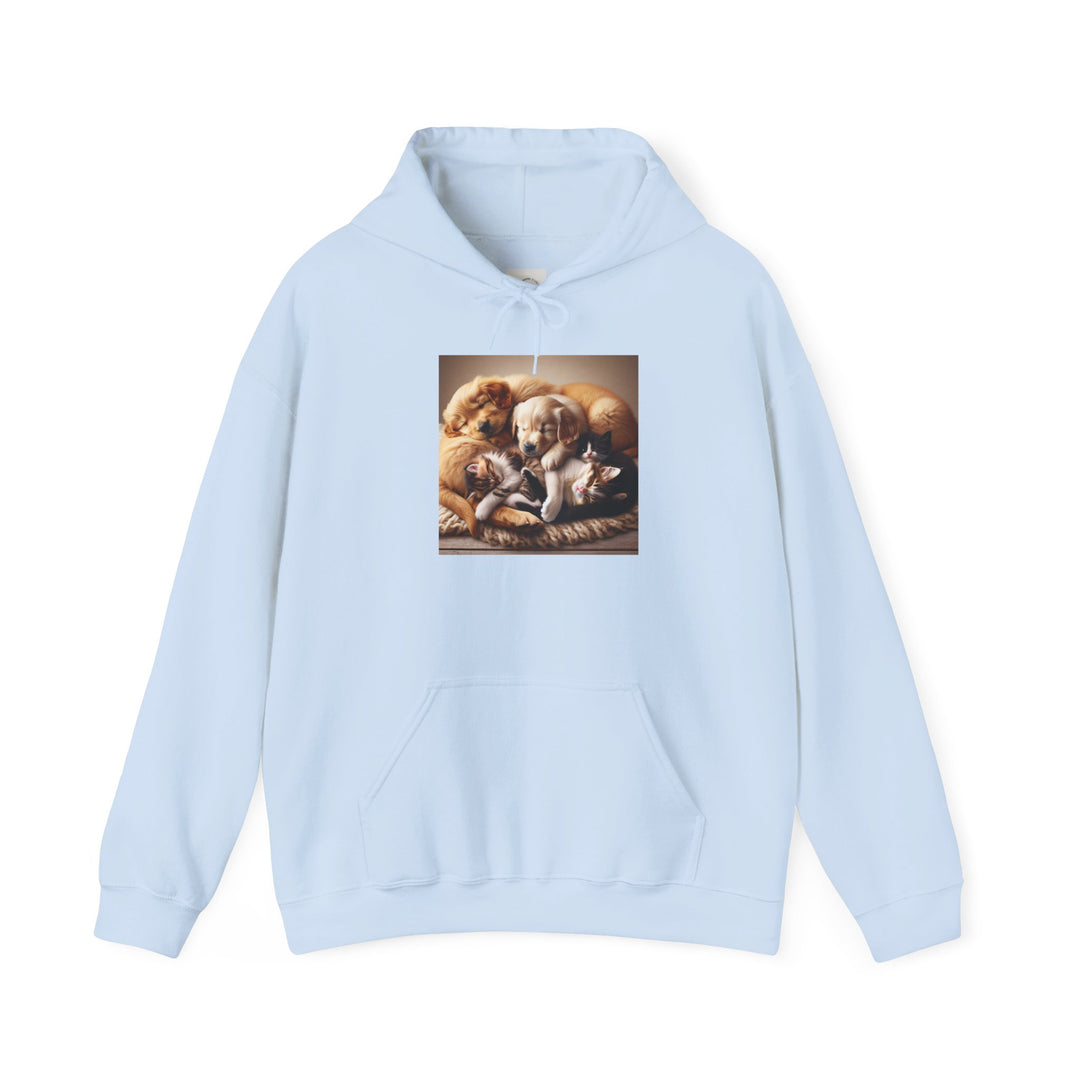 Cozy Pet Pals Hooded Sweatshirt - Animal Lover Gift, Cute Hoodie, Dog Cat Sweatshirt, Casual Wear, Cozy Gift