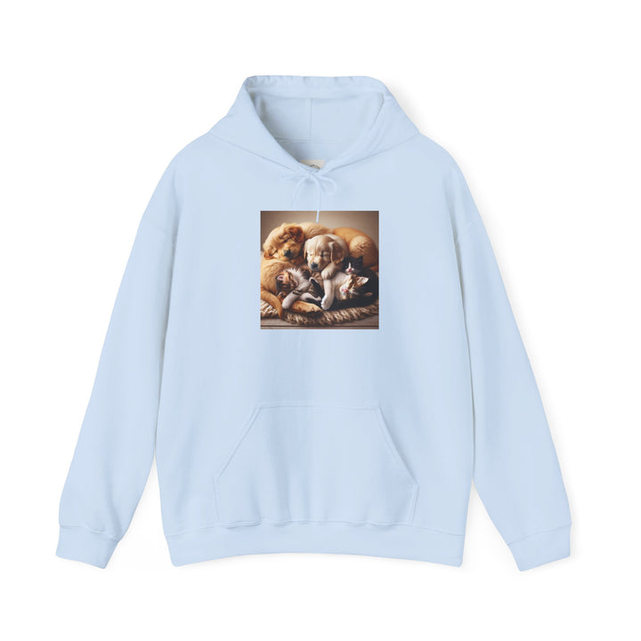 Cozy Pet Pals Hooded Sweatshirt - Animal Lover Gift, Cute Hoodie, Dog Cat Sweatshirt, Casual Wear, Cozy Gift