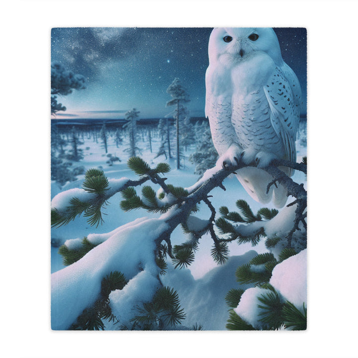 Snowy Owl Minky Blanket - Cozy Winter Decor