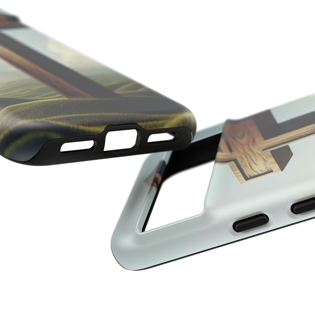 Wooden Cross Phone Case, Inspirational Gift, Christian Decor, Faith-Based Accessory, Unique Tech Gift