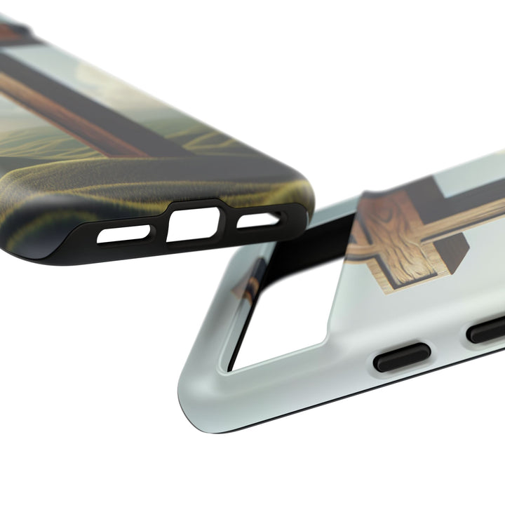 Wooden Cross Phone Case, Inspirational Gift, Christian Decor, Faith-Based Accessory, Unique Tech Gift