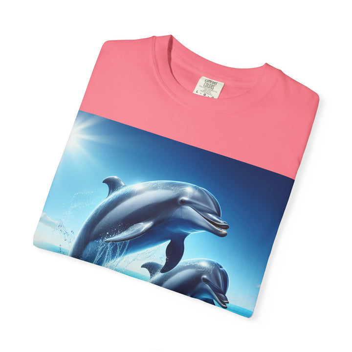 Ocean Jumping Dolphins T-Shirt - Unisex Garment-Dyed Tee