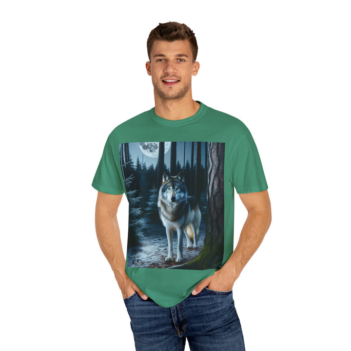 Moonlit Wolf Unisex Garment-Dyed T-shirt