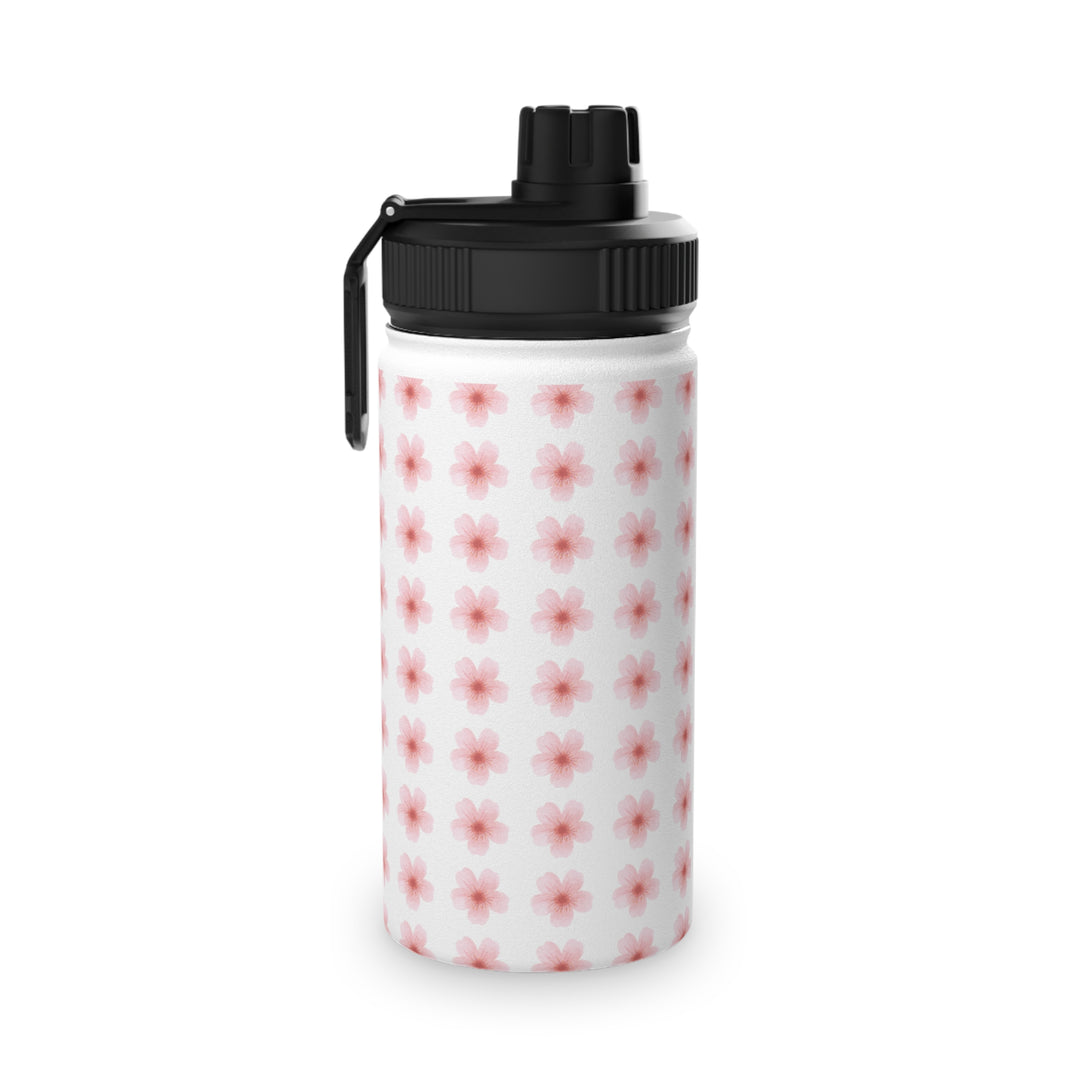 Chic Floral Stainless Steel Water Bottle with Sports Lid
