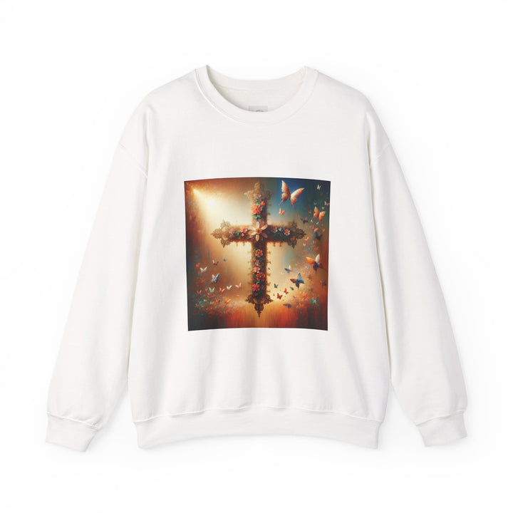 Faith-Inspired Butterfly Sweatshirt, Unisex Crewneck, Cozy Christian Apparel, Gift for Easter, Inspirational Sweatshirt, Casualwear