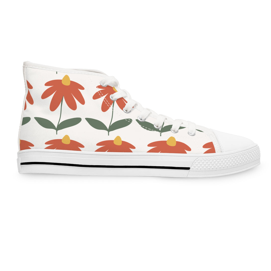 Floral Women's High Top Sneakers - Stylish & Comfortable