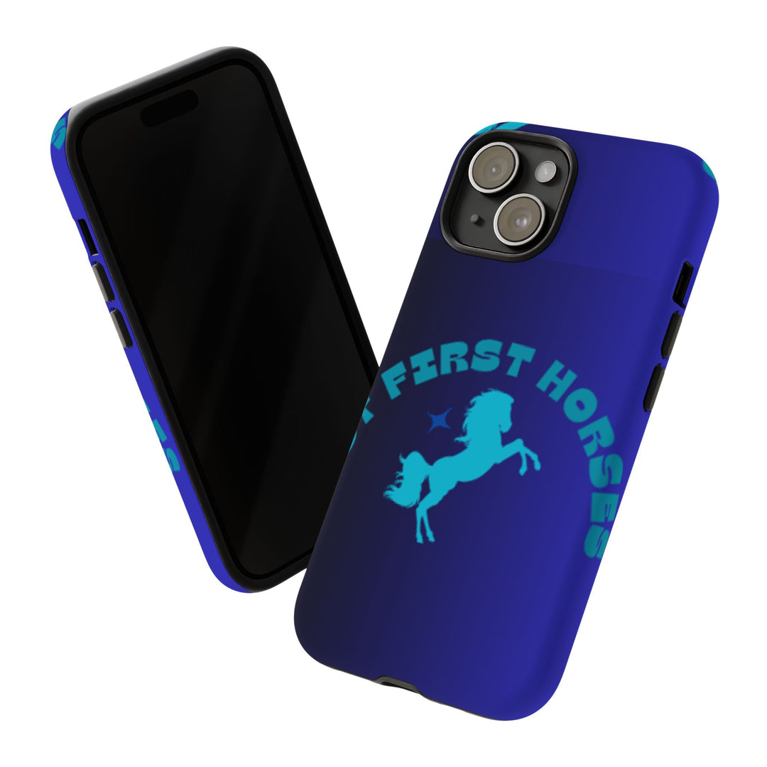But First Horses Phone Case – Durable Tough Case for Horse Lovers
