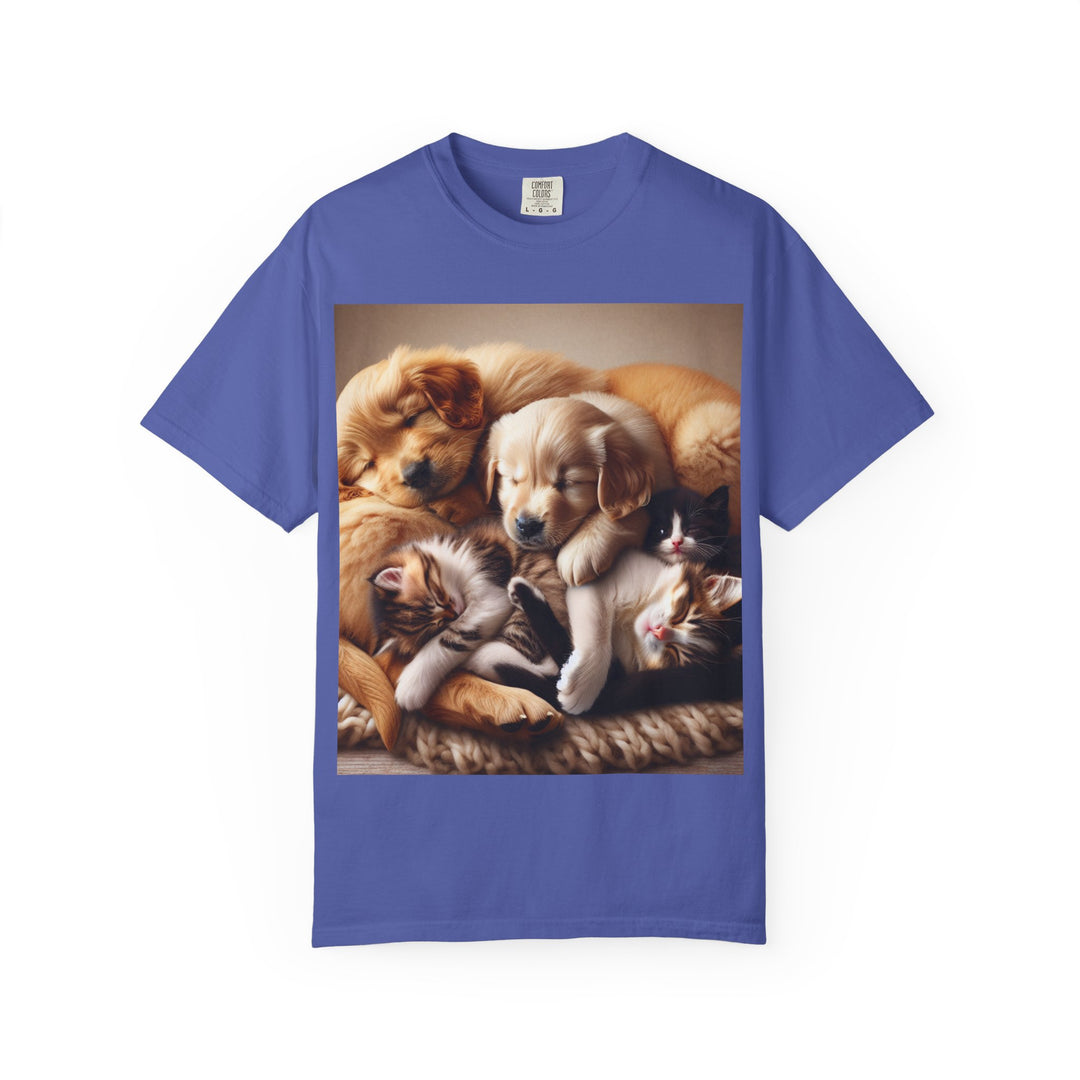 Cute Pets Snuggle Unisex Garment-Dyed T-shirt
