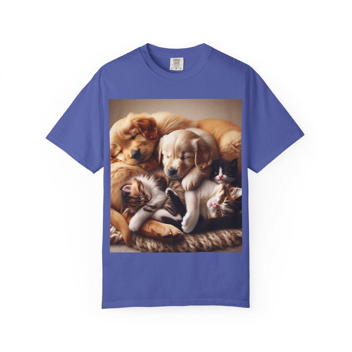 Cute Pets Snuggle Unisex Garment-Dyed T-shirt