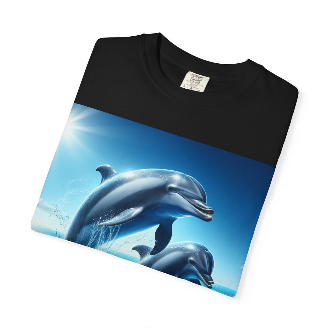 Ocean Jumping Dolphins T-Shirt - Unisex Garment-Dyed Tee