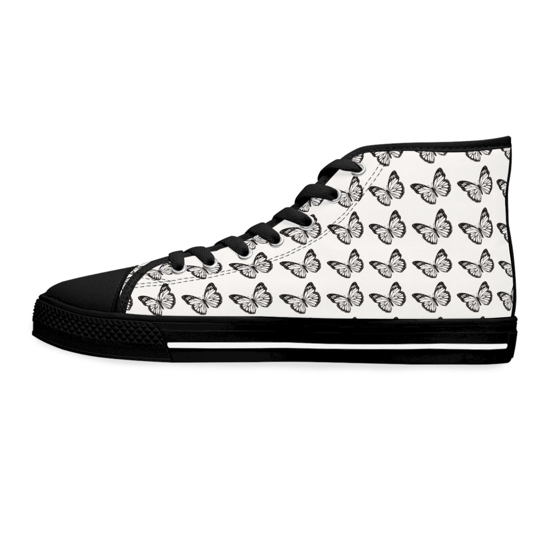 Butterfly Print High Top Sneakers for Women - Stylish and Trendy Footwear