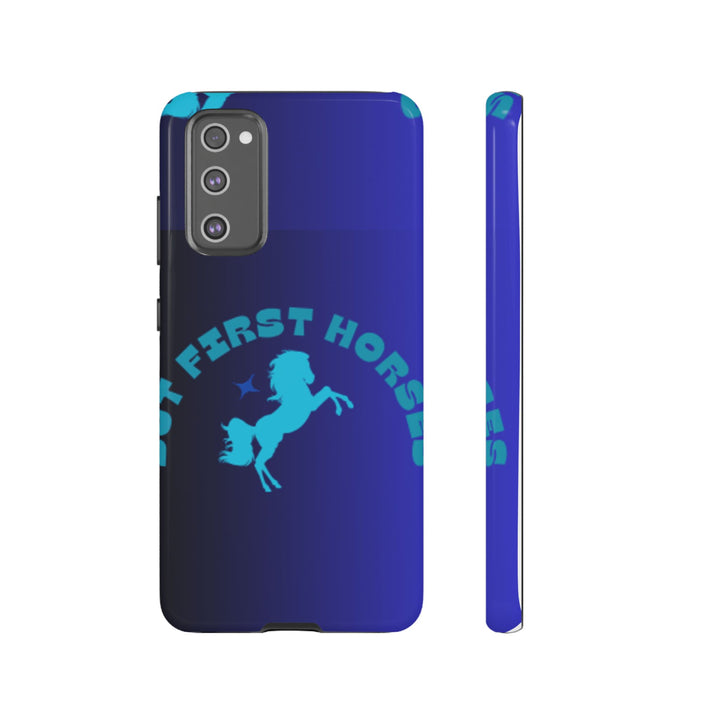But First Horses Phone Case – Durable Tough Case for Horse Lovers