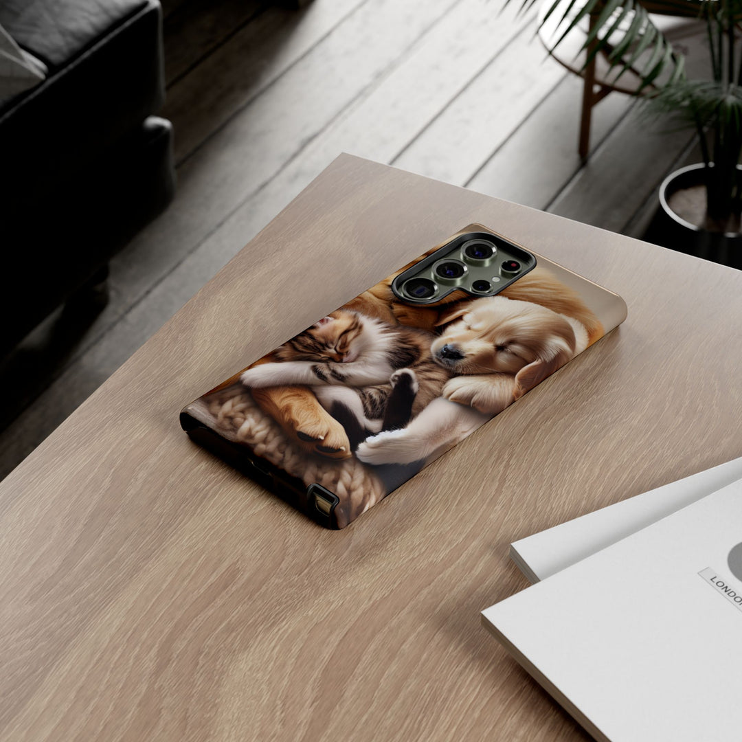 Cute Pets Phone Case - Adorable Puppy and Kitten Design, Animal Lover Gift