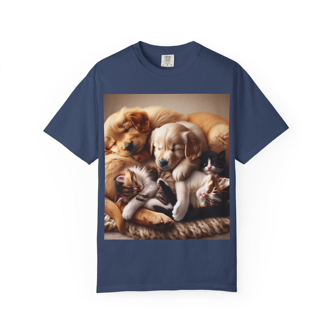 Cute Pets Snuggle Unisex Garment-Dyed T-shirt