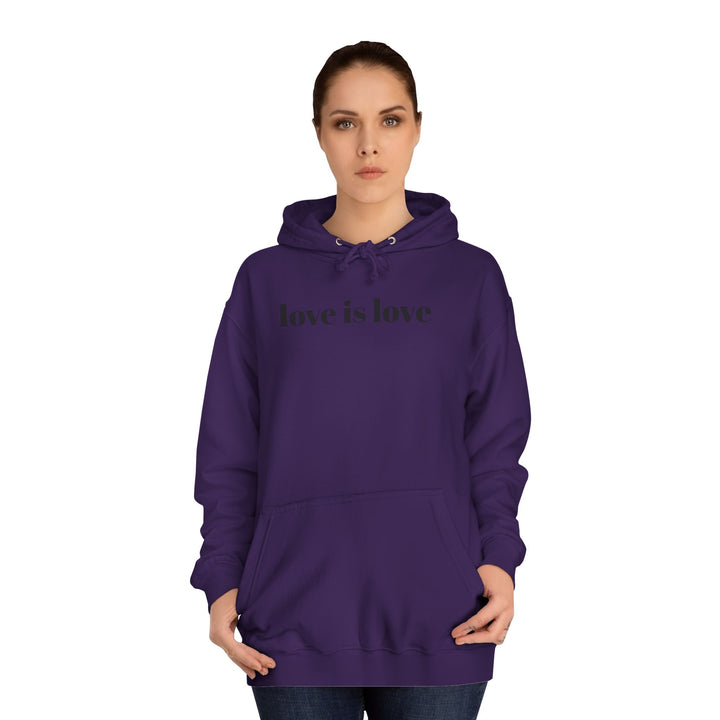 Unisex Love is Love Hoodie - Rainbow College Sweatshirt for Pride, LGBTQ+, Everyday Wear, Gift, Casual Style
