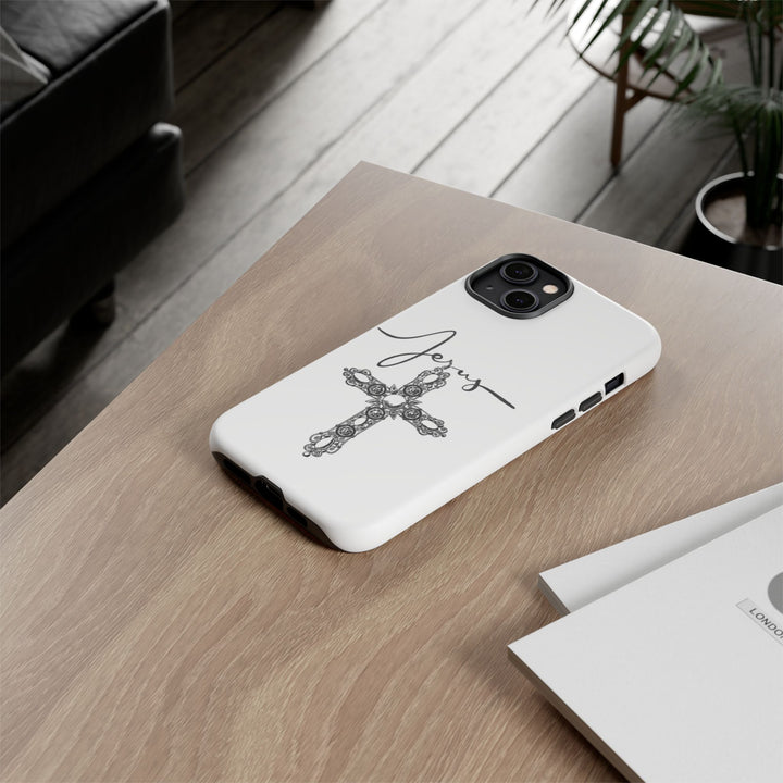 Stylish Tough Case with Jesus Design - Faith-Inspired Phone Cover, Christian Gift, Custom Phone Accessory, Unique Cell Phone Case