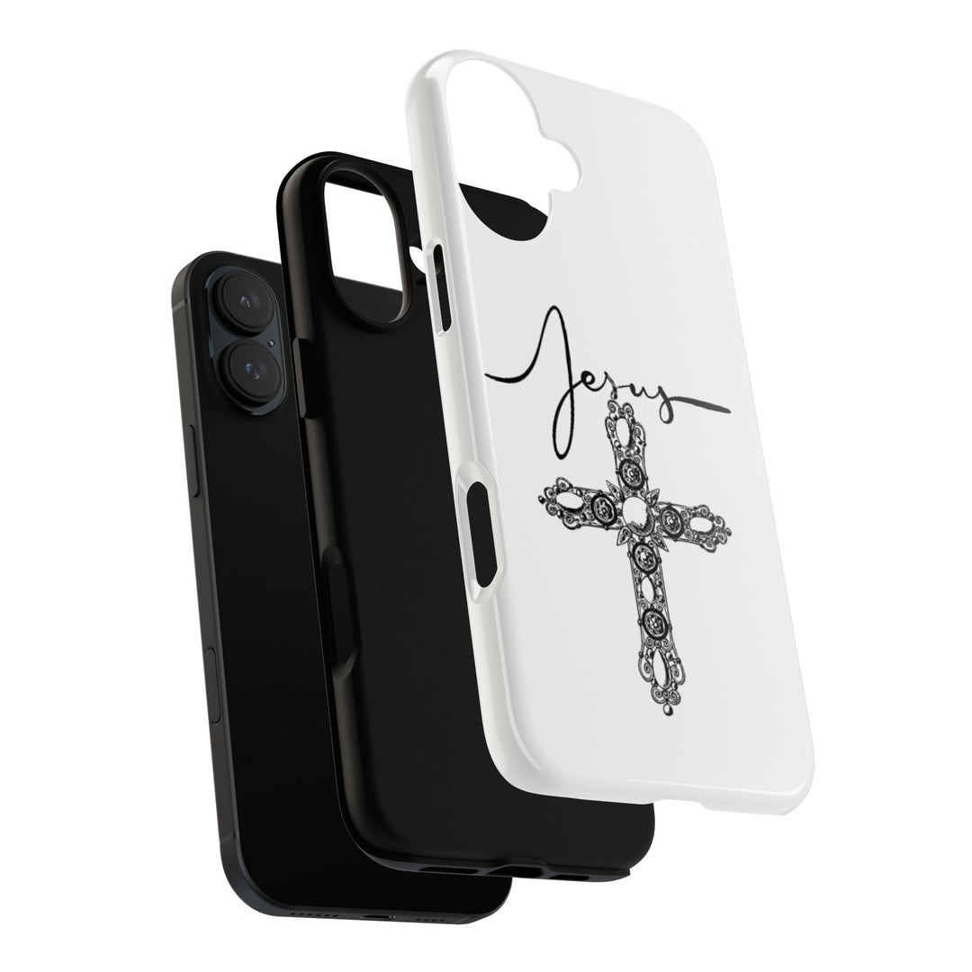 Stylish Tough Case with Jesus Design - Faith-Inspired Phone Cover, Christian Gift, Custom Phone Accessory, Unique Cell Phone Case