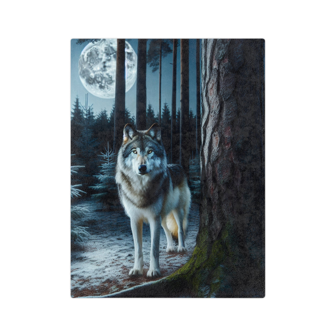Wolf Design Velveteen Microfiber Blanket – Cozy Outdoor Aesthetic for Nature Lovers