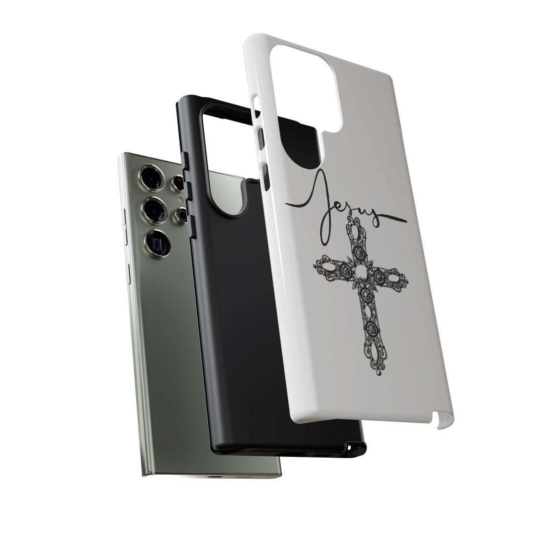 Stylish Tough Case with Jesus Design - Faith-Inspired Phone Cover, Christian Gift, Custom Phone Accessory, Unique Cell Phone Case