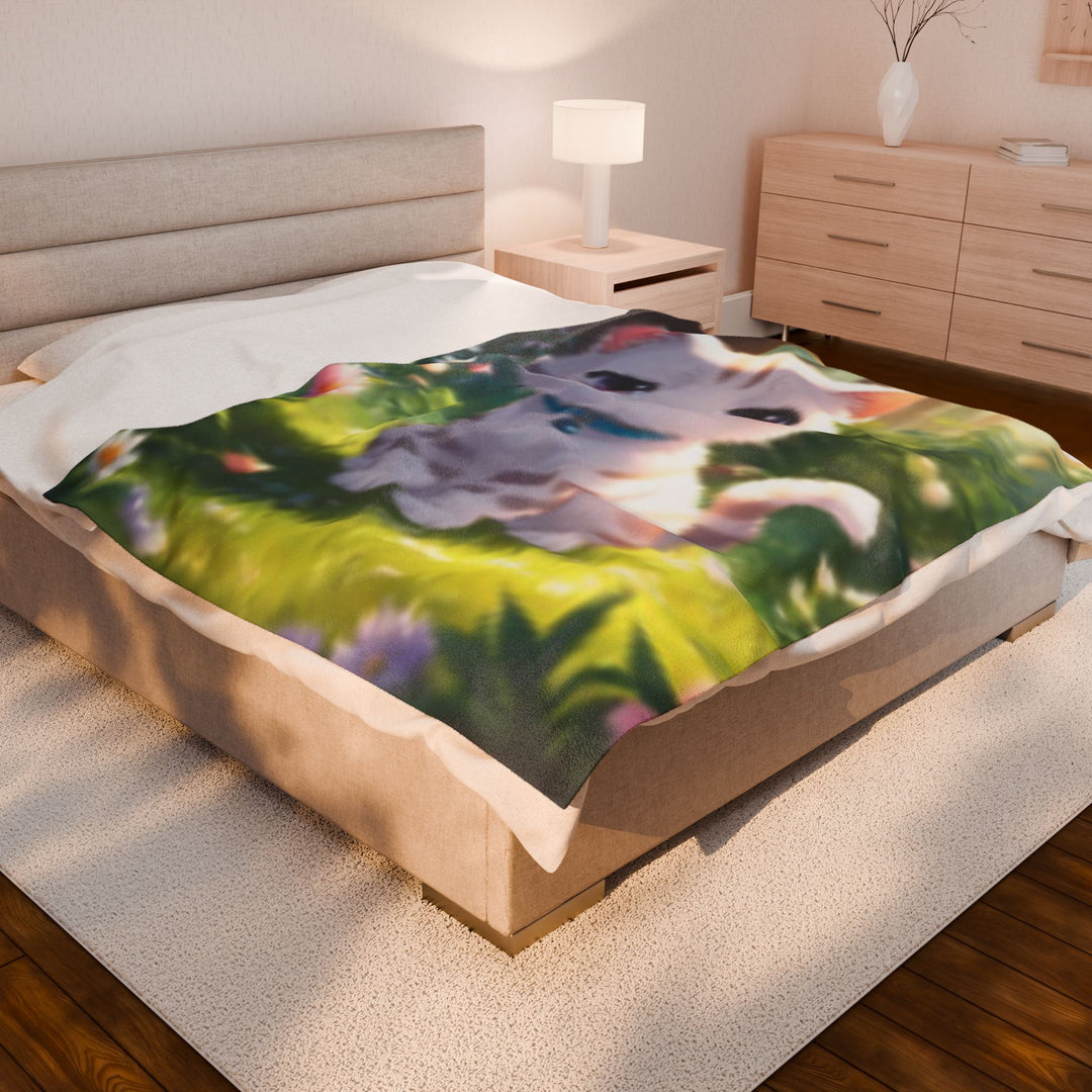 Velveteen Plush Blanket ai cat
