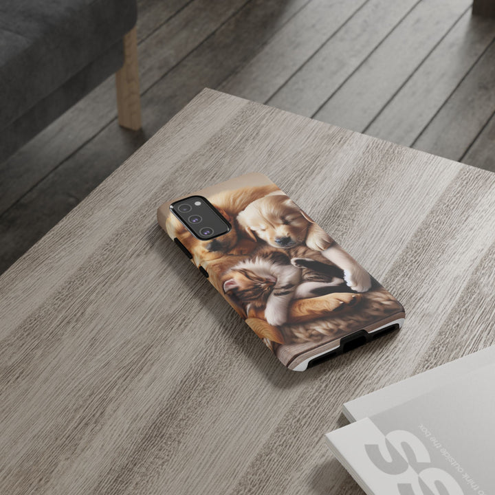 Cute Pets Phone Case - Adorable Puppy and Kitten Design, Animal Lover Gift