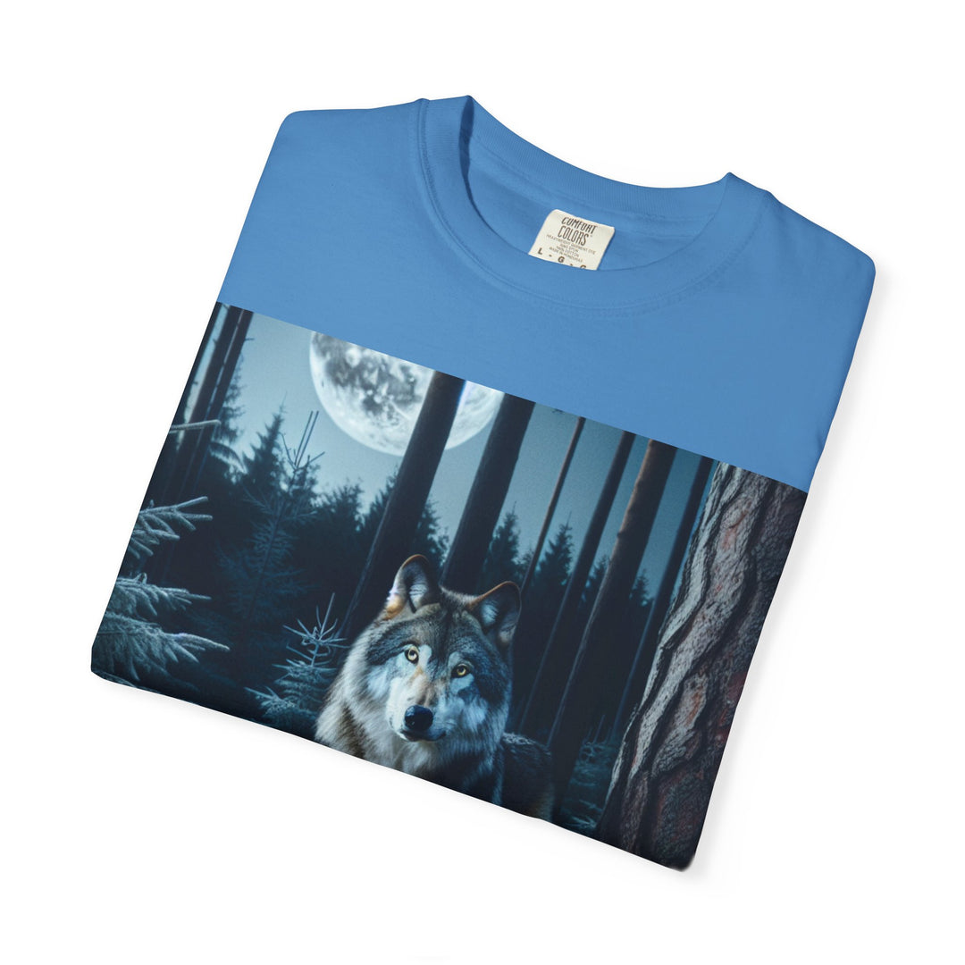 Moonlit Wolf Unisex Garment-Dyed T-shirt