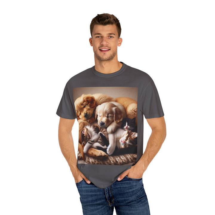 Cute Pets Snuggle Unisex Garment-Dyed T-shirt
