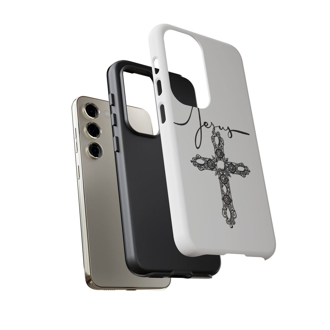 Stylish Tough Case with Jesus Design - Faith-Inspired Phone Cover, Christian Gift, Custom Phone Accessory, Unique Cell Phone Case