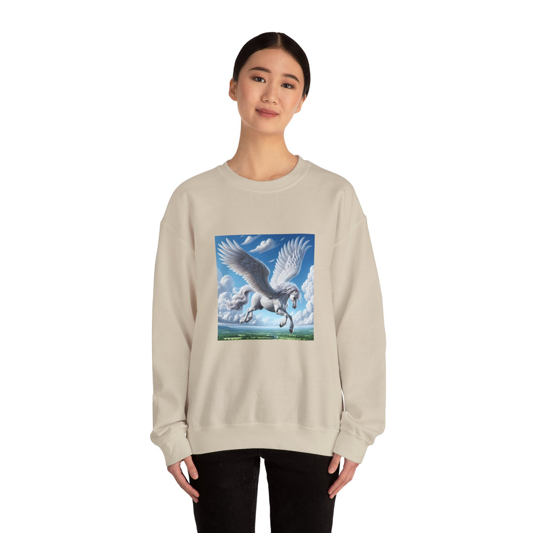 Mythical Pegasus Crewneck Sweatshirt, Cozy Unicorn Gift, Fantasy Apparel, Perfect for Fall, Unique Unisex Sweatshirt
