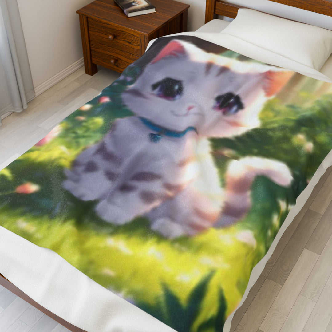 Velveteen Plush Blanket ai cat