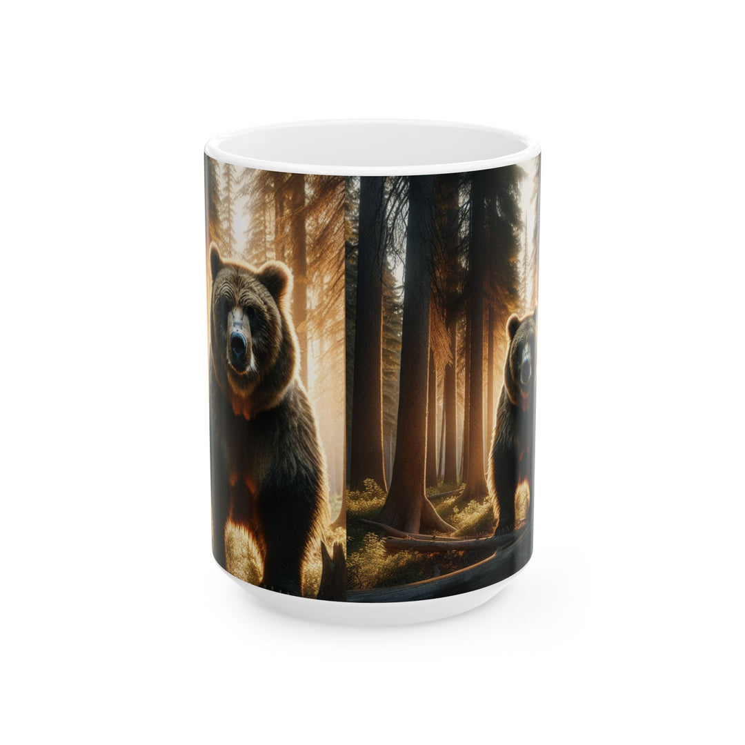 Nature-Inspired Bear Ceramic Mug - Perfect for Outdoor Lovers, Coffee Enthusiasts, Gifts, Campsite Vibes, Forest Decor