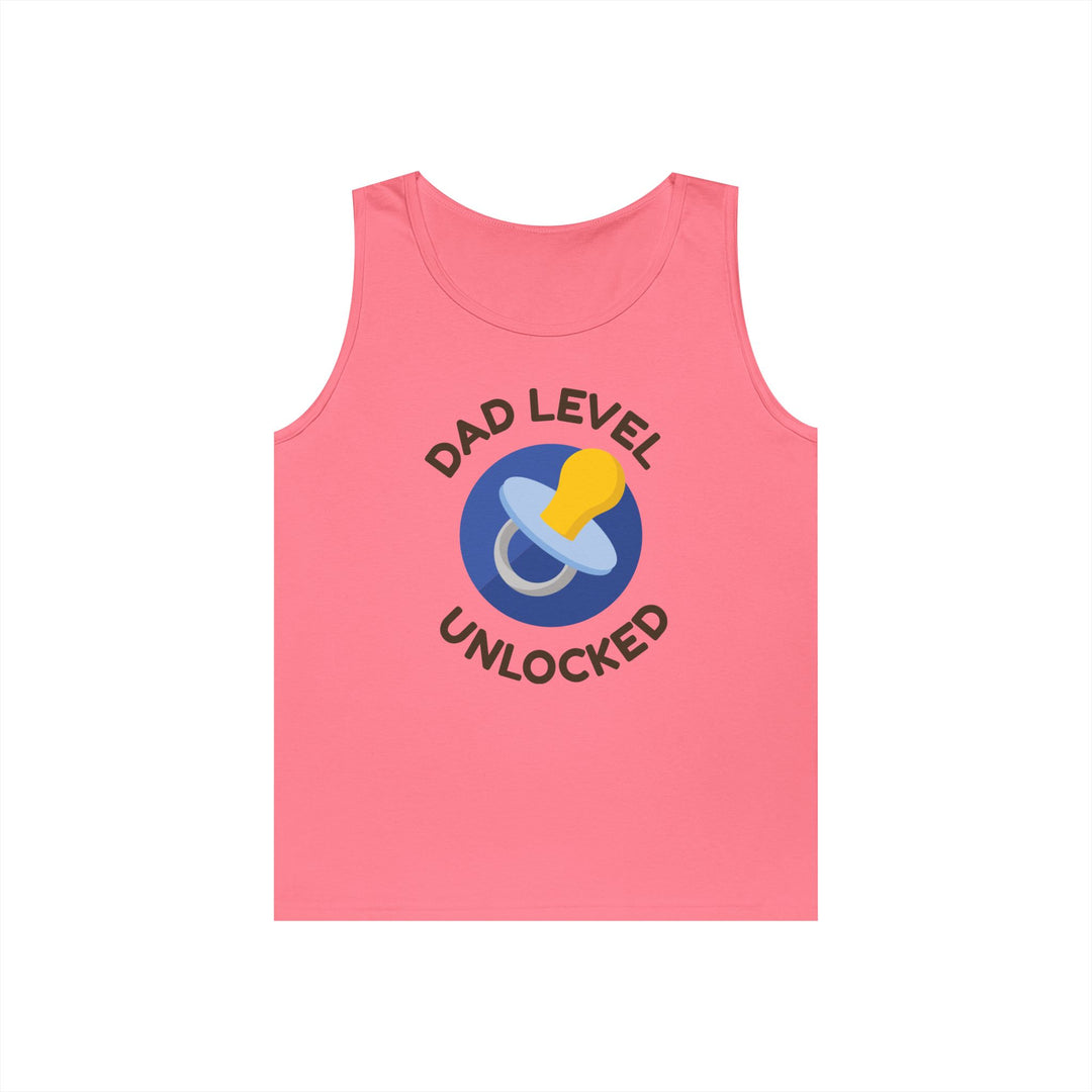 Dad Level Unlocked Tank Top - Unisex Heavy Cotton Sleeveless Shirt for New Dads