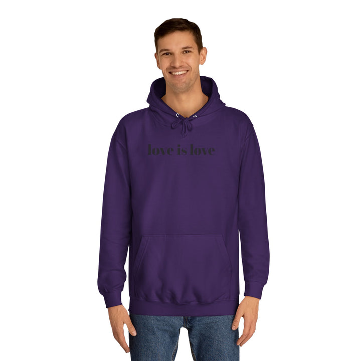 Unisex Love is Love Hoodie - Rainbow College Sweatshirt for Pride, LGBTQ+, Everyday Wear, Gift, Casual Style