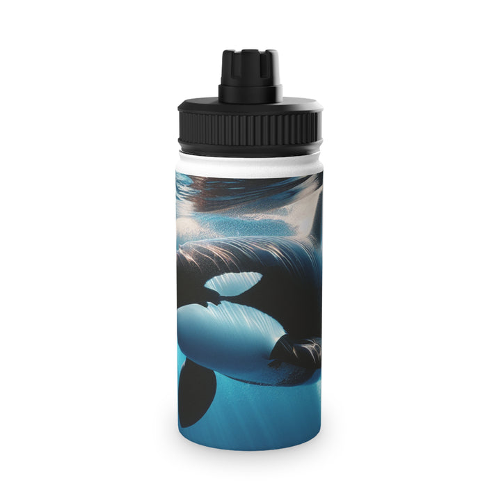 Ocean-Inspired Stainless Steel Water Bottle with Sports Lid