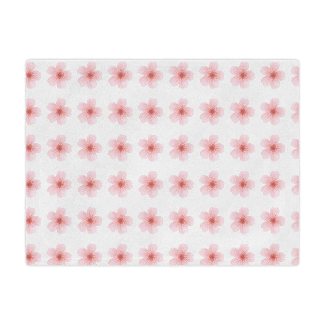 Cherry Blossom Minky Blanket - Cozy Floral Throw for Home Decor