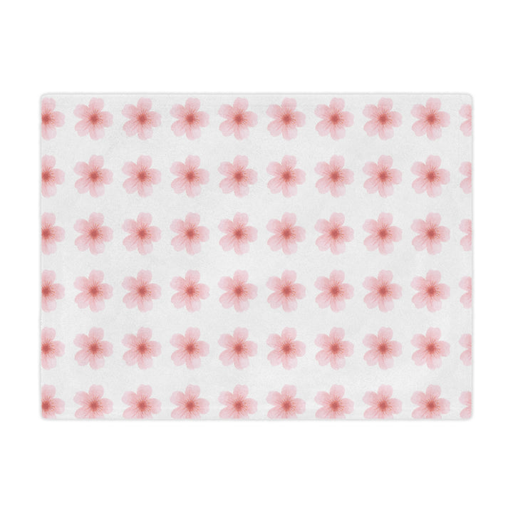 Cherry Blossom Minky Blanket - Cozy Floral Throw for Home Decor