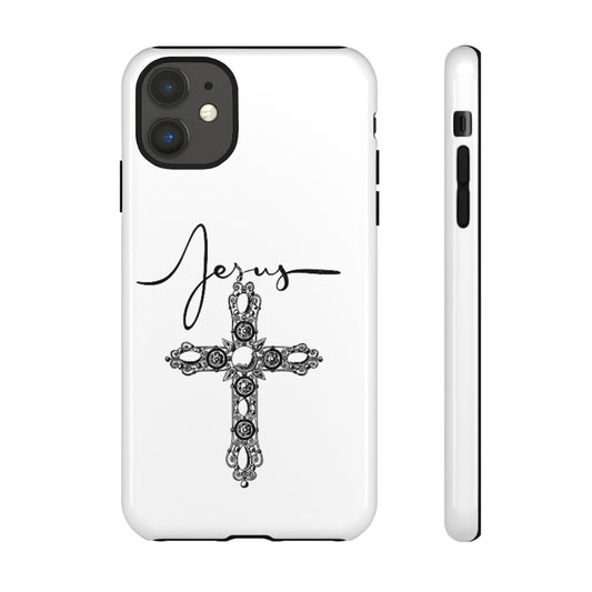 Stylish Tough Case with Jesus Design - Faith-Inspired Phone Cover, Christian Gift, Custom Phone Accessory, Unique Cell Phone Case