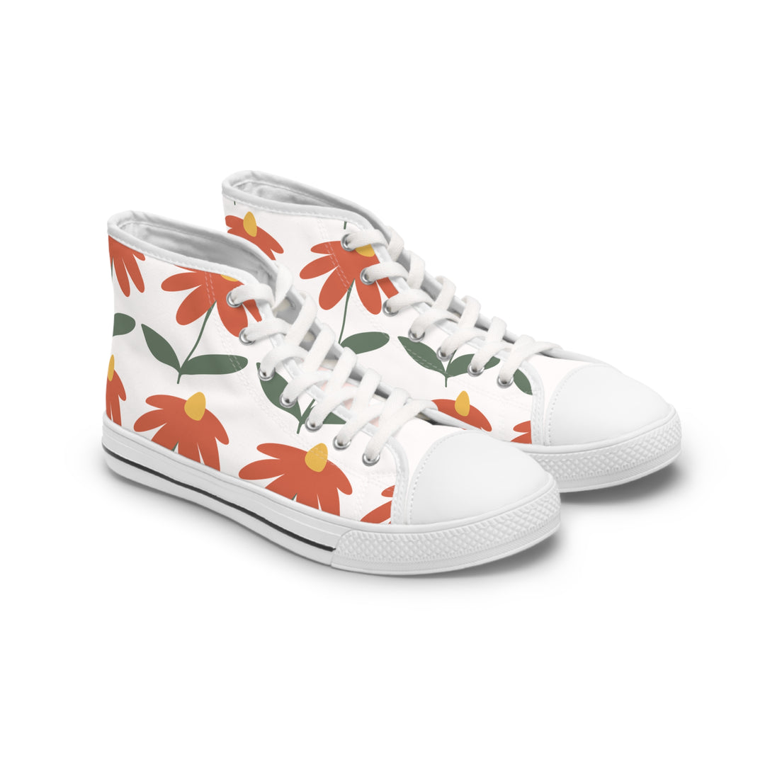 Floral Women's High Top Sneakers - Stylish & Comfortable
