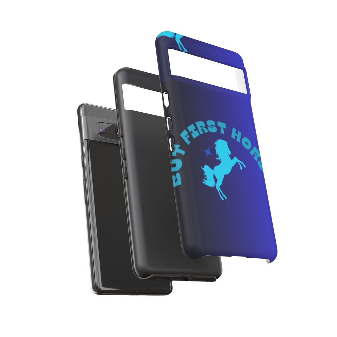 But First Horses Phone Case – Durable Tough Case for Horse Lovers